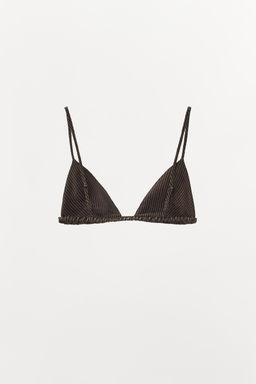 STRIPED TRIANGLE LINEN BLEND BRA - Zara фото 4