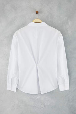 Beyaz Arkas? Dugme Detayl? Oversize Gomlek TWOAW26GO00009 - Trendyolmilla фото 10