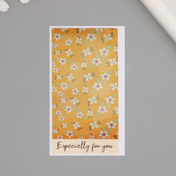 Наклейка - открытка бумага Спасибо. Ромашки на жёлтом фоне, набор 50 шт., 10?5 см