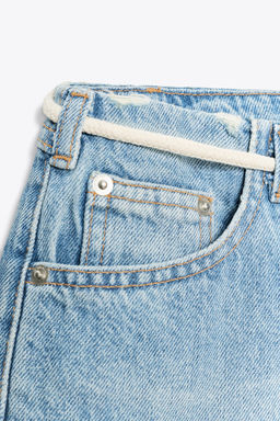 ZW COLLECTION LOW-RISE DENIM BERMUDA SHORTS - Zara фото 3