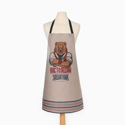 Фартук Доляна. Настоящий защитник, 70?60 см, рогожка,100% хлопок, 160 г/м?