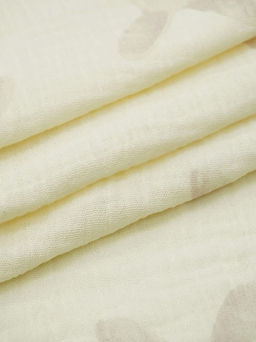 Муслин двухслойный с эф.жатости Зайчонок цв.сливочный, ш.1.35м, хл-100%, 120гр/м.кв - Купава фото 5