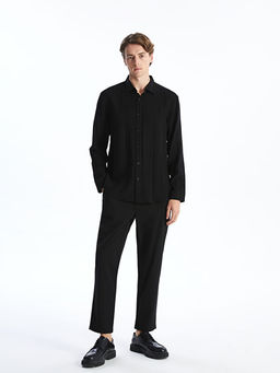 Slim Fit Uzun Kollu Erkek Dokulu G?mlek