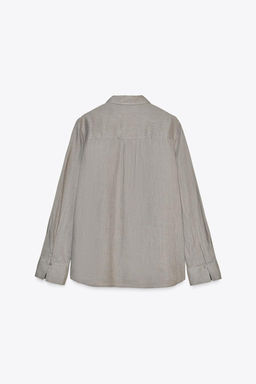 ZW COLLECTION 100% LINEN SHIRT - Zara фото 11