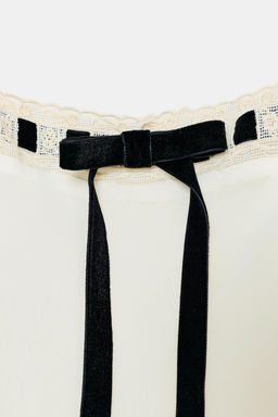 GEORGETTE SHIRT WITH LACE AND BOW - Zara фото 8