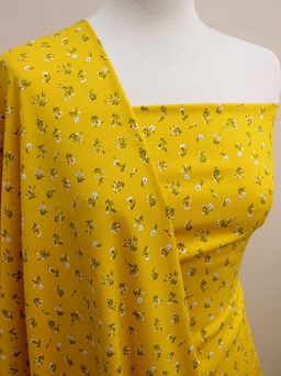 Плательная вискоза Весенние букетики цв.светлый шафран, СОРТ2, ш.1.45м, вискоза-100%, 135гр/м.кв - Купава фото 3