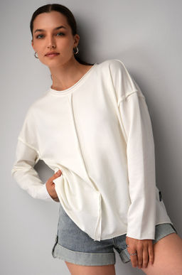 Женский лонгслив оверсайз из футера двухнитки Happyfox