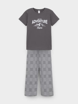 К 1599/железо,костюмная клетка пижама для мал