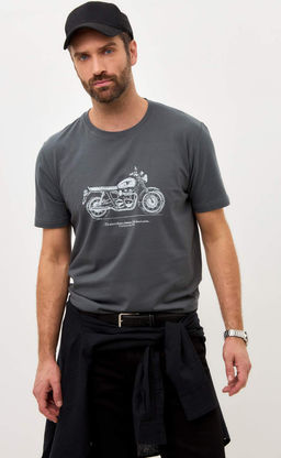 Футболка мужская с принтом F011-06-30 тёмно-серая - Fine joyce фото 5