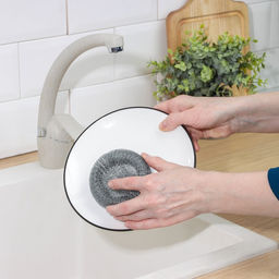 Цена за 5 шт. Губка для посуды металлическая Raccoon, плетёная, оцинкованная, 30 г