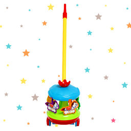 Каталка на палочке «Звонкая карусель», крутится, звенит