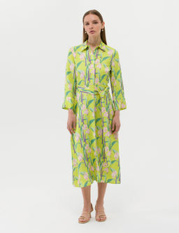 Ye_il Comfort Fit Desenli Elbise - Pierre cardin фото 4