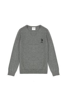 Серый меланжевый базовый свитер для мальчика - U.s. polo assn фото 4