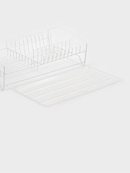 Сушилка для тарелок и кружек с поддоном, 39×25×12 см, белая