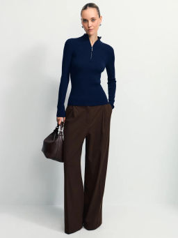 Джемпер в рубчик с молнией / Zarina  фото 2