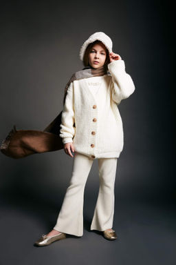 K?z Cocuk Flare Fit Ispanyol Paca Basic Duz Triko Pantolon - Defacto фото 6