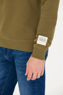 U. S. Polo Assn Мужской комфортный свитшот цвета хаки с круглым вырезом - U.s. polo assn фото 14