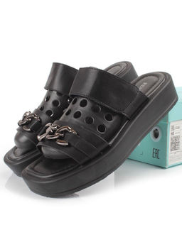 08-PEAG16-2 BLACK Босоножки женские (натуральная кожа)