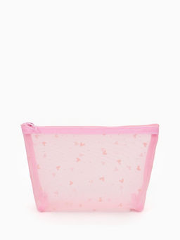 Косметичка дор Сердца, сетка 17*6,5*13,5, отд на молнии, розовый