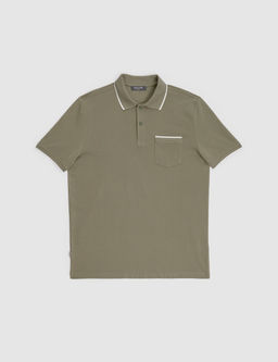 Haki Regular Fit %100 Pamuk D__meli Polo Yaka Ti__rt