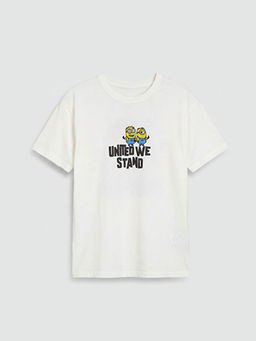 Bisiklet Yaka Minions Bask?l? Erkek ?ocuk Ti??rt