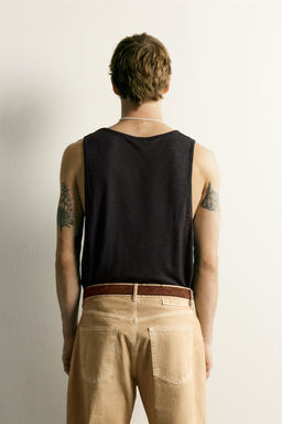 CAMISETA TANK RELAXED FIT VISCOSA - LINO / Negro - Zara фото 3