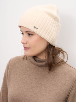 Шапка из кашемира 04301 кремовая