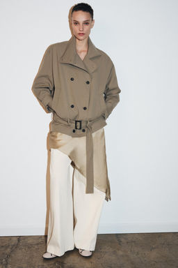 ZW COLLECTION FLOWING JACKET WITH BELT - Zara фото 12