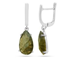Серьги из серебра лабрадорит, Николь
