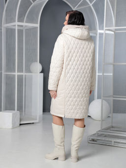 25117 Плащ утепл. кремовый - Dizzyway фото 3