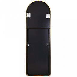 Зеркало напольное, настенное, интерьерное 50х160см, в полный рост, арочная форма, алюминиевая рама ширина 2,7см, цвет - золото, U-образная металлическая подставка, в коробке (Китай)