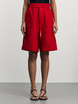 Удлиненные шорты из вискозы на завязках / Zarina  фото 3