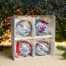 Набор из 4-х ёлочных шаров d=10 см Зимний сон - Simaland фото 6