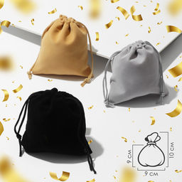 Цена за 15 шт. Мешочек бархатный «Праздничное ассорти», 9×10, МИКС