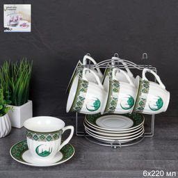 Чайный набор 12 предметов 250 мл MS / new ZSV02-12MS /уп 8/ Муслим костяной фарфор - Галеонтрейд фото 5