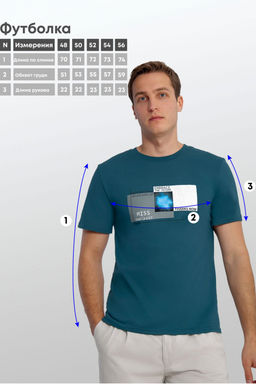 Арт. 61131 Футболка мужская 48-56 (5 шт) Цвет:изумруд - Идеал фото 3