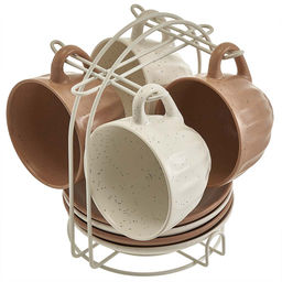 Чайный набор 8 пр. (240 мл) на металлической подставке "Latte" Ф11-060К/8