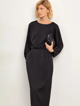 Платье Emka футляр с вырезом на спине чёрный из вискозы фото 3