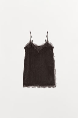 TOP LENCERO ENCAJE / Marr?n - Zara фото 2