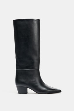 LEATHER HEELED BOOTS - Zara фото 2