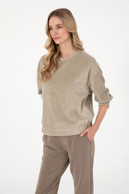 Kad_n A__k Haki Sweatshirt Sepette S_rpriz _ndirim - U.s. polo assn фото 3