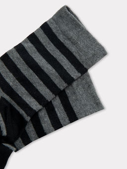 Цена за 5 пар! Носки детские темно-серые с рисунком в виде поперечных полосок - Mark formelle фото 4