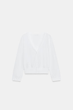 TOP ESCOTE PICO BOTONES / Blanco - Zara фото 4