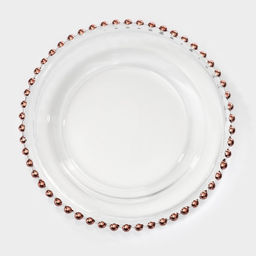 Тарелка Орбита, d=21 см, стекло, цвет розовое золото - Simaland фото 2