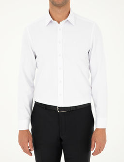 Beyaz Slim Fit Arm_rl_ Uzun Kollu G_mlek