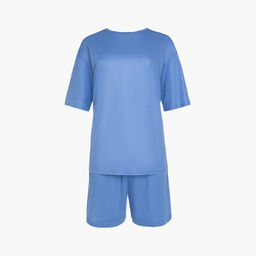 Костюм спортивный женский: футболка, шорты, MINAKU: Casual Collection, размер 44, голубой