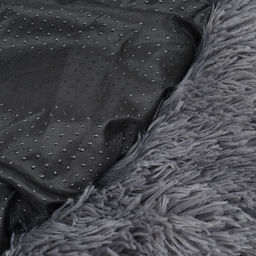 Лежанка для собак и кошек, длинный мех, 80 х 80 х 25 см, серая - Пижон фото 6