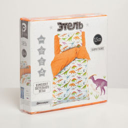 Постельное бельё Этель 1,5 сп Динозавры 143х215 см, 150х214 см, 50х70 см-1 шт, 100% хлопок, бязь  фото 5