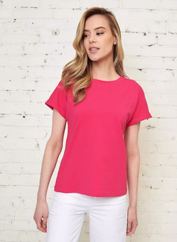 K11780 Футболка OVER SIZE (плотный хлопок) ФУКСИЯ
