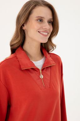 Женский свитшот с воротником-стойкой и плиткой - U.s. polo assn фото 9